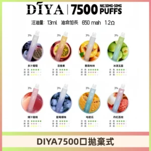 DIYA叮啞7500口拋棄式可充電大容量一次性電子煙